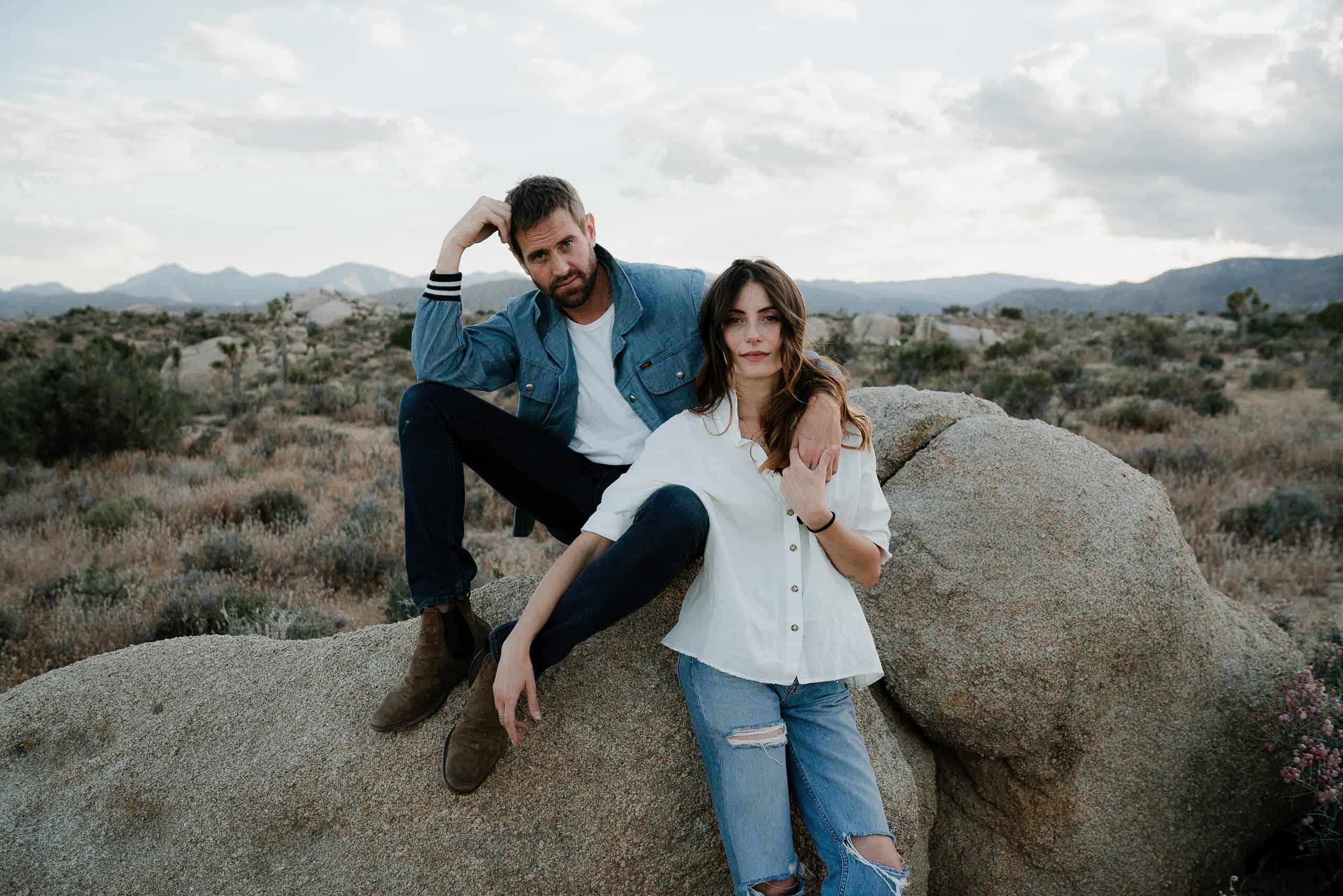 Couple portrait near Joshua Tree National Park