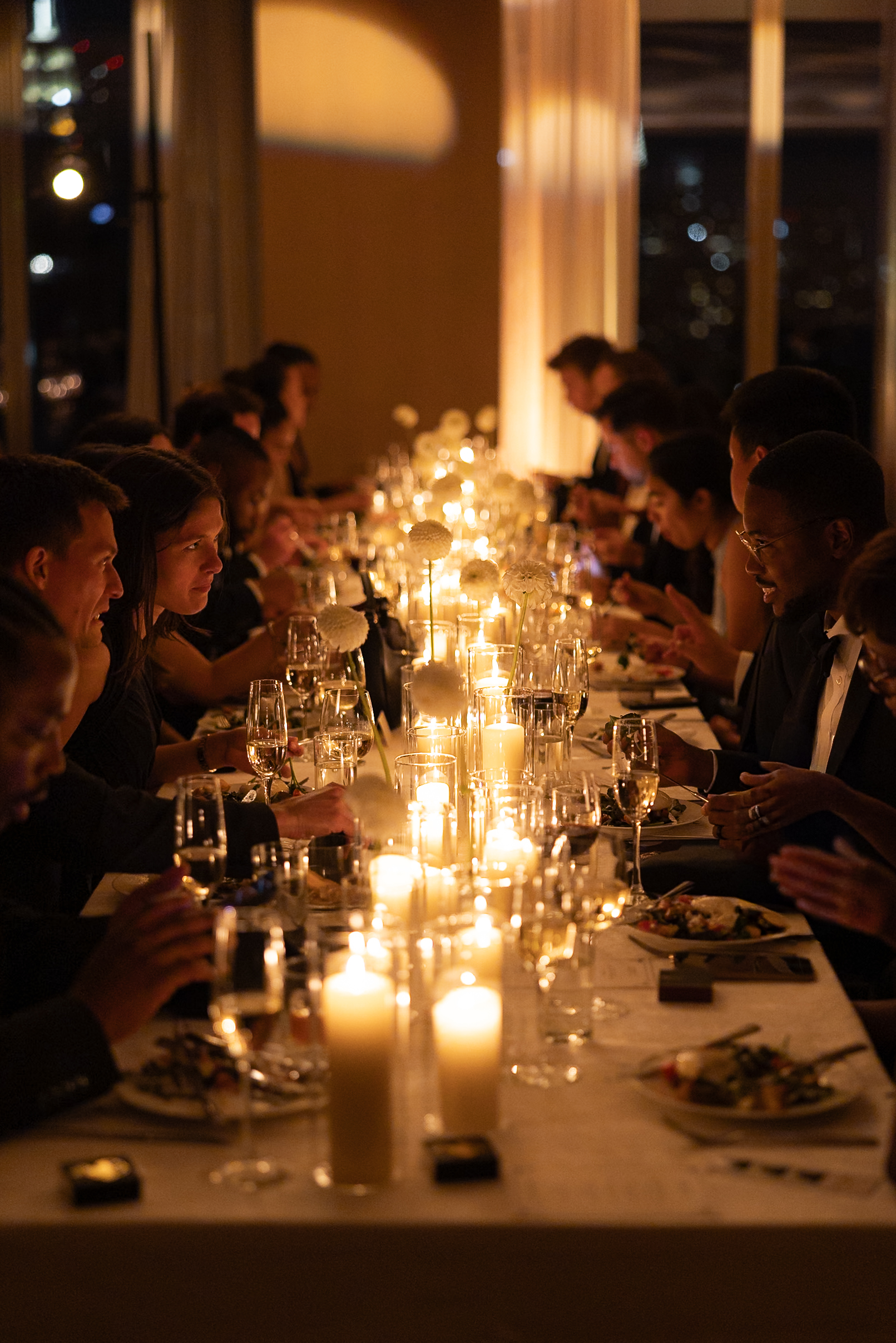 Candle wedding dinner in New York at the Public Hotel, NYC