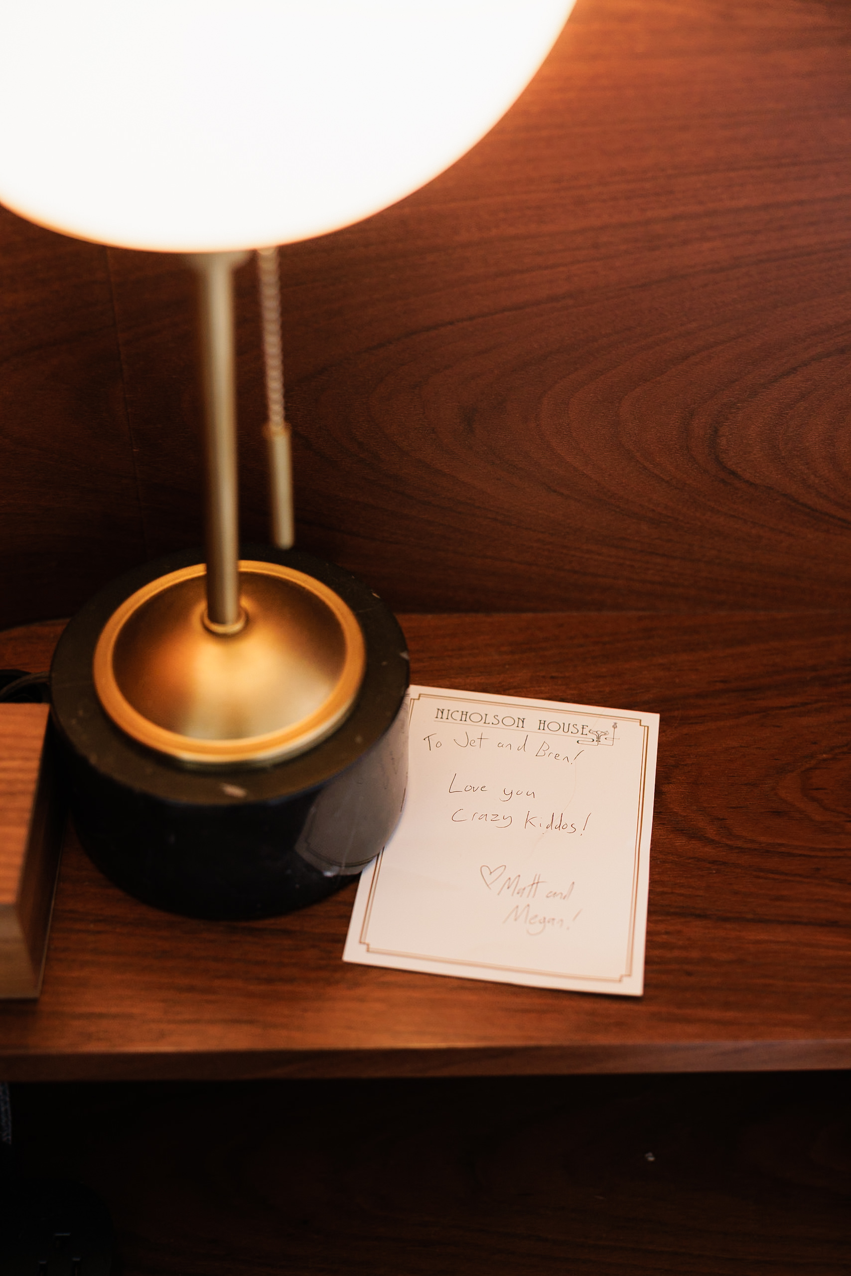 Nicholson House Wedding: Romantic Note in Warm Lamp Glow, Mendocino Charm Captured.