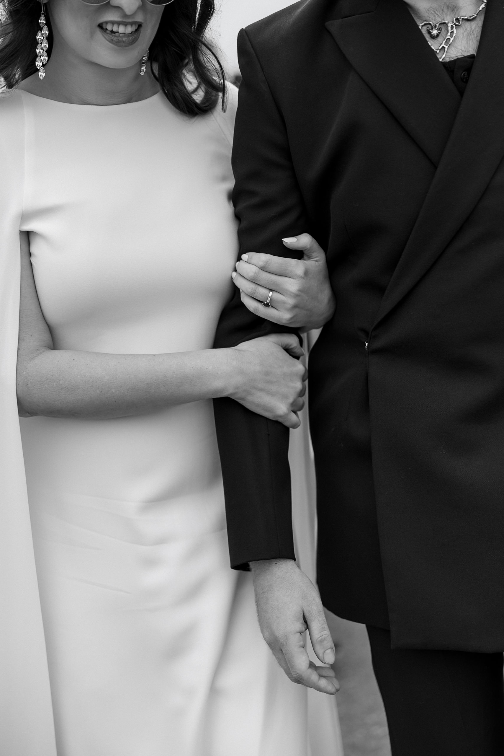 Elegant Mendocino Wedding Photography: Couples Embrace in Timeless Black & White.